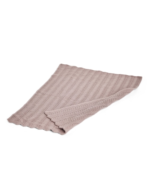 Smallstuff Doll blanket, fishbone knit, powder - (40017-23)