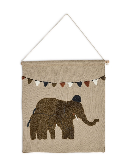Smallstuff Wall deco, elephants - 37x33 cm (40023-10)