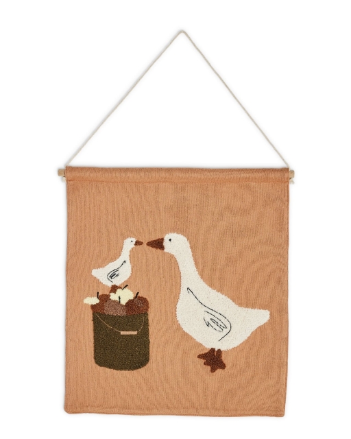 Smallstuff Wall deco, farmliving geese - Natural - 37x33 cm (40023-11)