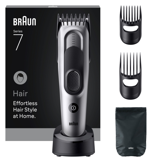 Braun Hair Clipper Series 7, +5 Styling Tools, HC7590 - Grey