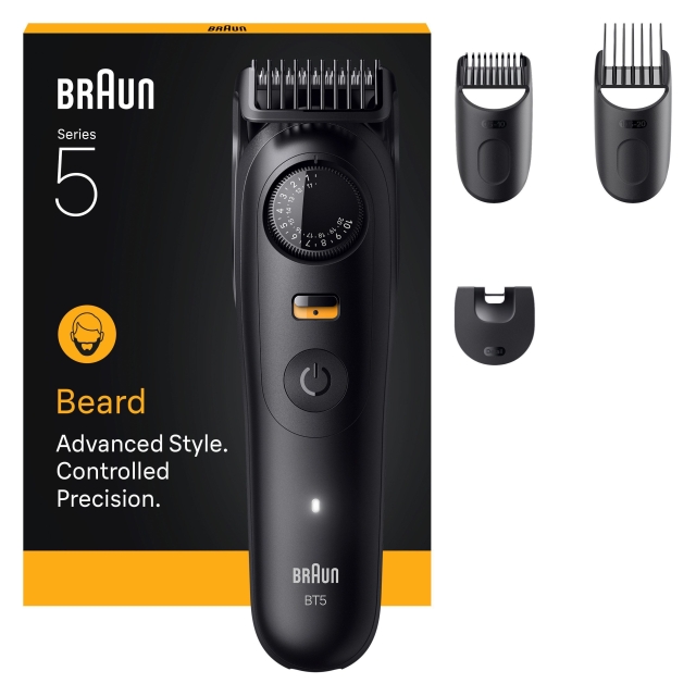 Braun Beard Trimmer Series 5, +4 Styling Tools, BT5520 - Black