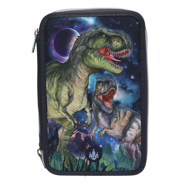 Dino World Triple Pencil Case with LED - GALAXY