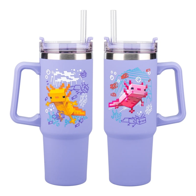 Minecraft Purple 900ml Insulated Cup and Straw