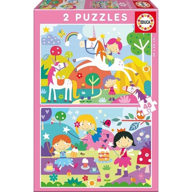 Educa 2X48 Unicorns/Fantasy puzzle (80-19993)