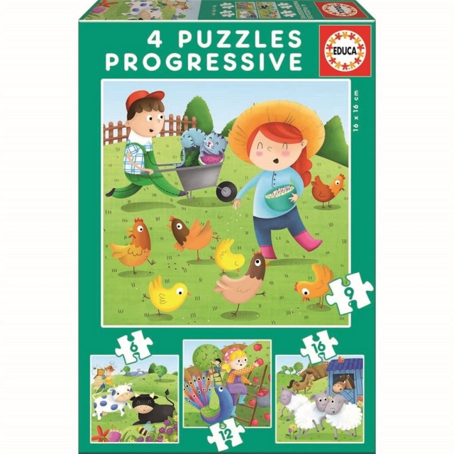 Educa Puzzle - 6-9-12-16 Farm Animals (80-17145)