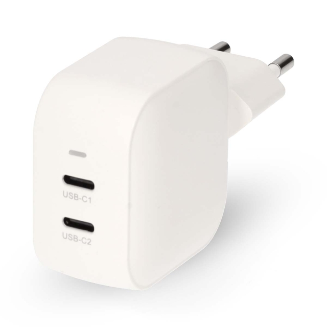Nedis Wall Charger | PD3.0 | Quick charge feature | 1.75 / 2.33 / 2.92 / 3.0 A | Number of outputs: 2 | 2x USB-C™ | Automatic Voltage Selection | White
