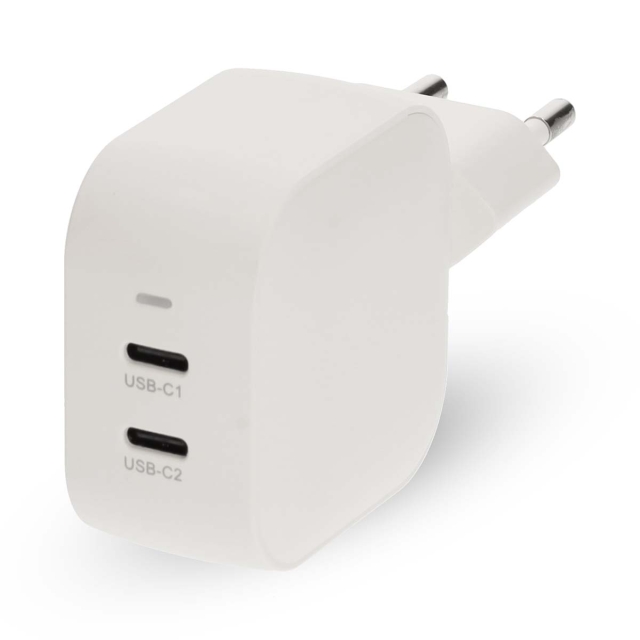 Nedis Wall Charger | PD3.0 | Quick charge feature | 2.25 / 3.0 A | Number of outputs: 2 | 2x USB-C™ | Automatic Voltage Selection | White