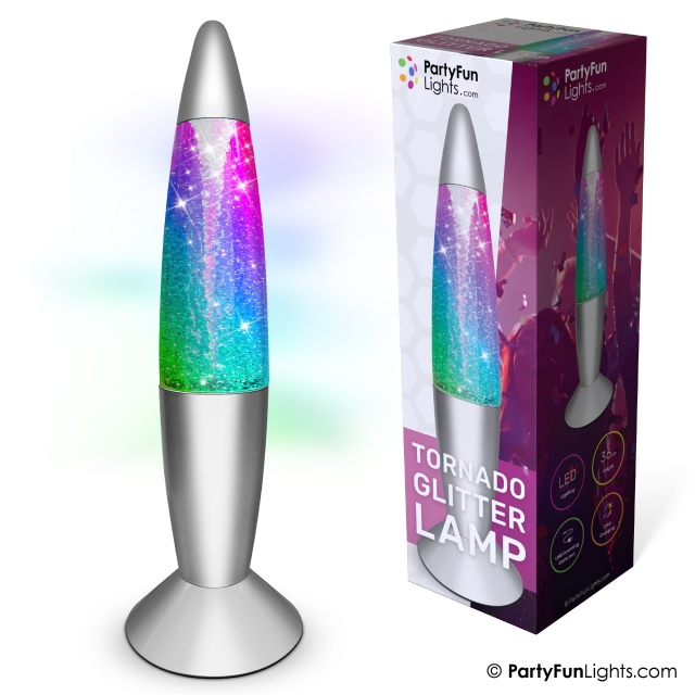 Party Fun Lights Tornado glitter lamp - Multicoloured - H: 36cm