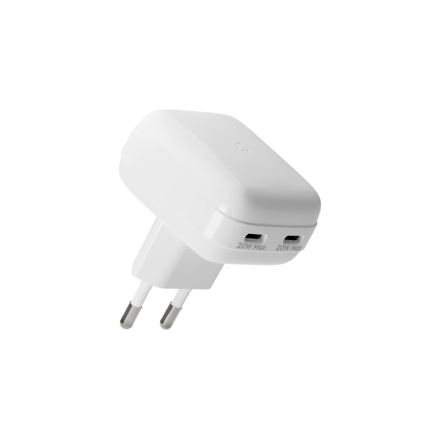 dbramante1928 Re-charge Pro - EU Flat Wall Charger 2xUSB-C 20W-W