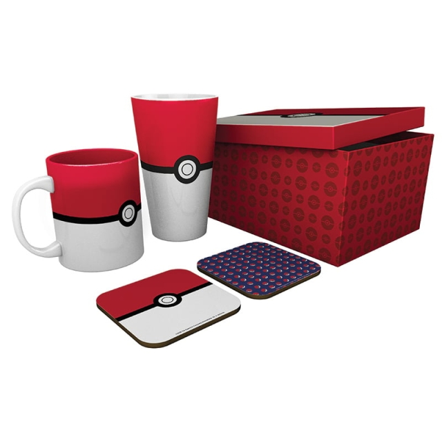 Abysse POKEMON Pack Glass + Mug + 2 Coasters - Pokéball - XXL