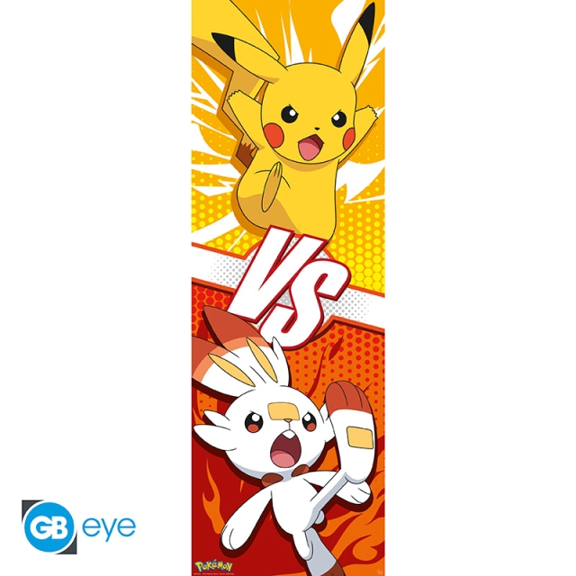 Abysse Pokemon Door Poster - Pikachu and Scorbunny - 53x158 cm
