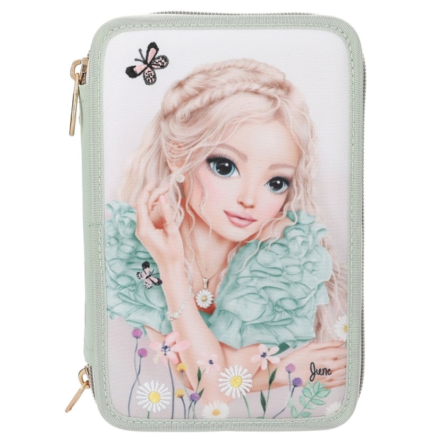 TOPModel TOPModel Triple Pencil Case SUMMER FEELING - Sage Green (413303)
