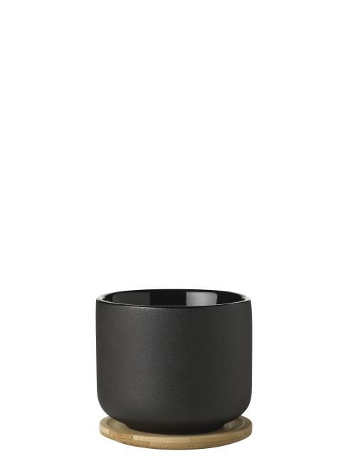 Stelton Theo Cup with Coaster 0.2 L (Black)