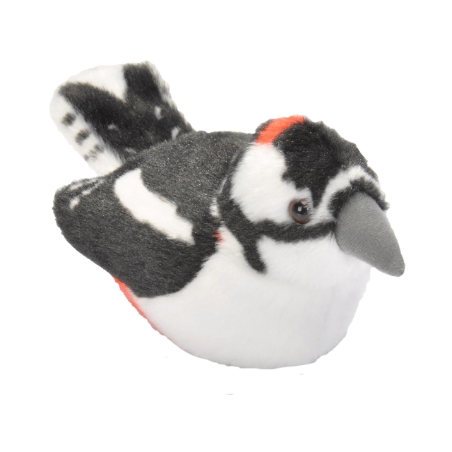 Wild Republic Plush Toy Bird With Sound 18 cm Great Spotted Woodpecker