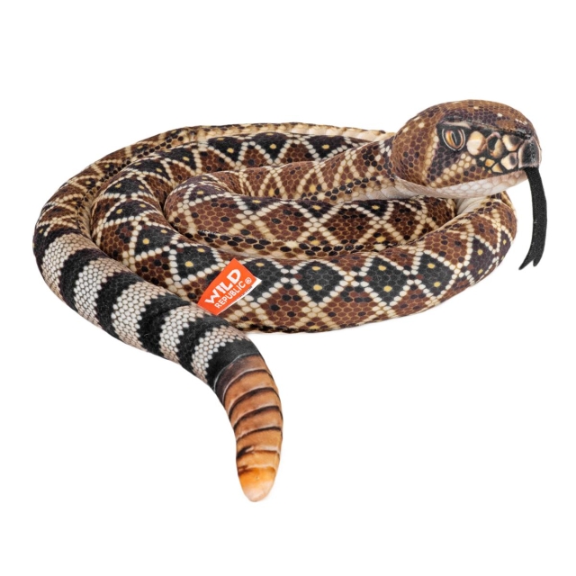 Wild Republic Plush Toy Living Earth Snakes 152 cm Western Diamondback Rattlesnake