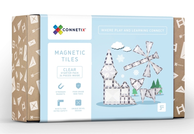 Connetix Clear Starter Pack 34 Pieces - (CT-C-00034-ST)