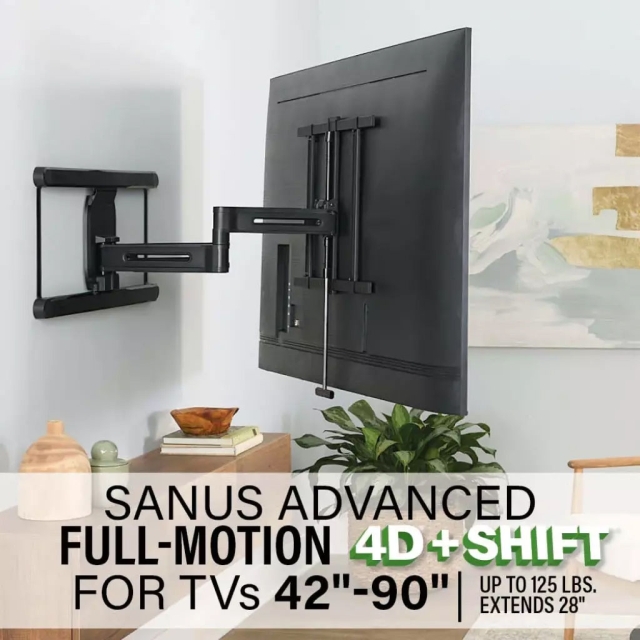 SANUS TV Mount 4D Max Vesa 600x400 42"-90" Full Motion Black