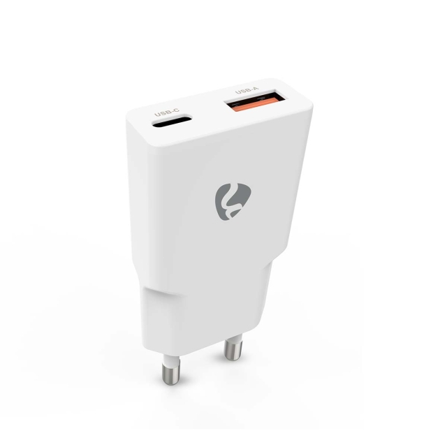 Nedis Wall Charger | PD3.0 30W | Quick charge feature | 1.5 / 2.0 / 2.5 / 3.0 A | Number of outputs: 2 | USB-A / USB-C™ | Automatic Voltage Selection | White