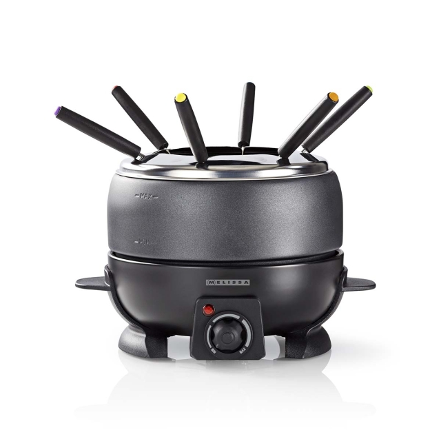 MELISSA Fondue Set | 6 Persons | 2.3 l | Adjustable temperature control | 800 W | Cool touch handles | Anti-slip feet | Overheating protection