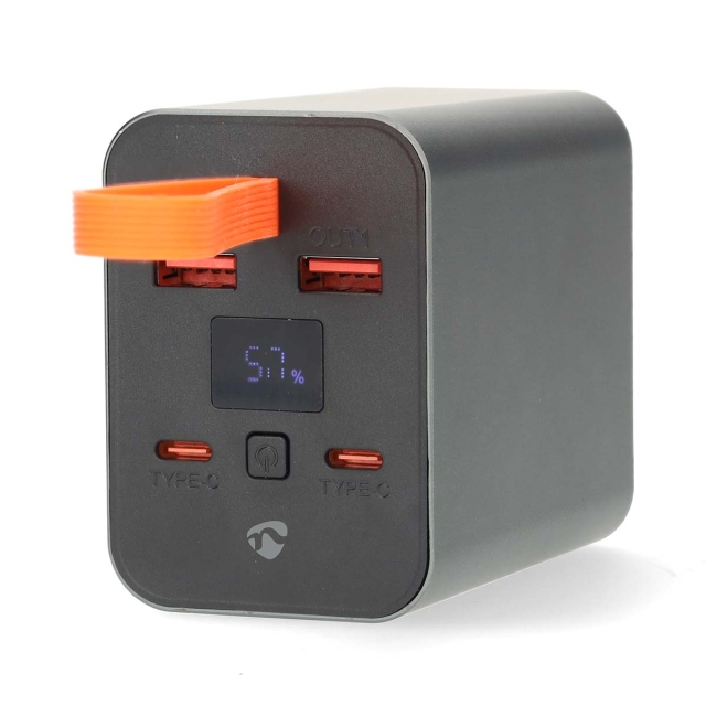 Nedis Powerbank | 30000 mAh | 1.5 / 2.0 / 3.0 / 5.0 A | Number of outputs: 4 | Output connection: 2x USB-A / 2x USB-C™ | Input connection: 1x USB-C™ | PD3.0 100W / QC3.0 | Lithium-Polymer | Display