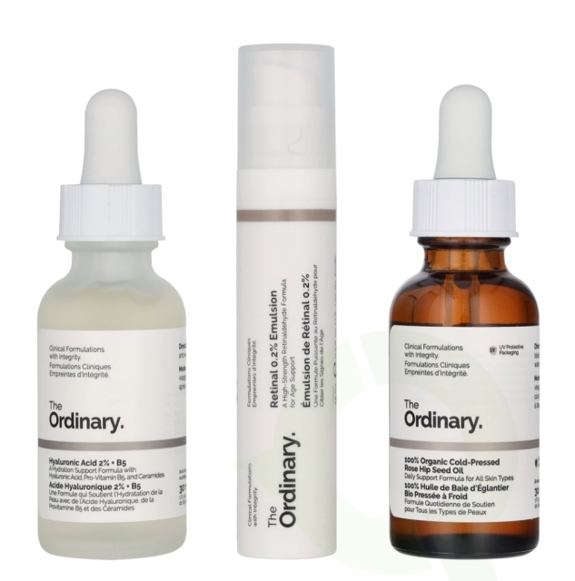 The Ordinary The Nightly Set 75 ml Emulsion 15ml/Rose Hip Seed Oil 30ml/Hyaluronic Acid 2% + B5 30ml
