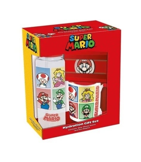 Pyramid International SUPER MARIO (4 COLOUR) GIFT SET (PLASTIC BOTTLE, MUG & MAGNET) V2