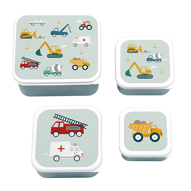 A little lovely company Lunch & Snack Box Set - Vehicles
