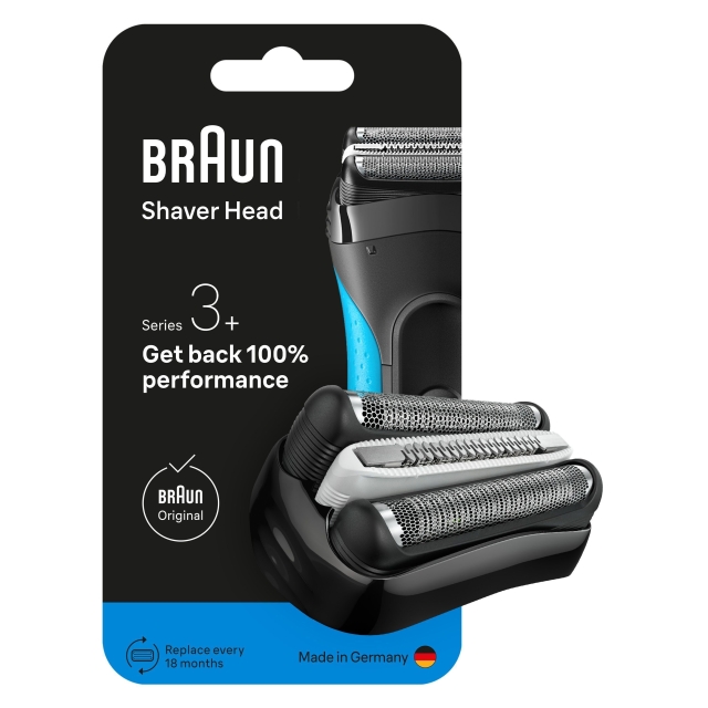 Braun Series 3+ Electric Shaver ORIGINAL Replacement Head, 32B - Black