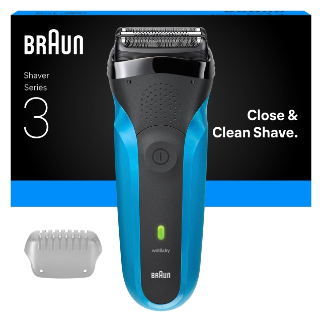 Braun Series 3 Electric Shaver, Wet & Dry, 310S - Blue