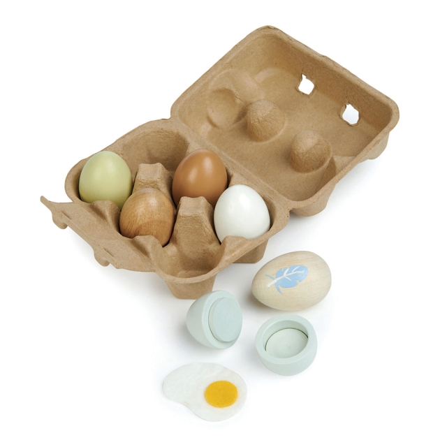 Tender Leaf Wooden Eggs in Tray - (TL8285)