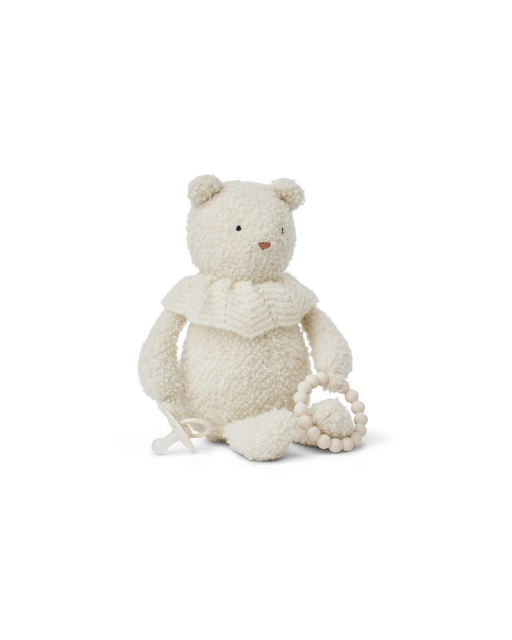 Smallstuff Activity bear, bouclè merino wool, off white - (40006-01)