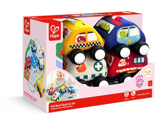 Hape Pull-Back Plush Car Set (87-0076)