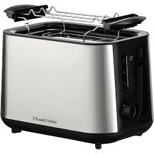 Russell Hobbs Heaton Brushed 2Slice Toaster - Brushed Stainless Steel and Black