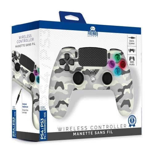 Trade Invaders Wireless Controller for PS4 with 3,5mm jack slot - LED-White Camo