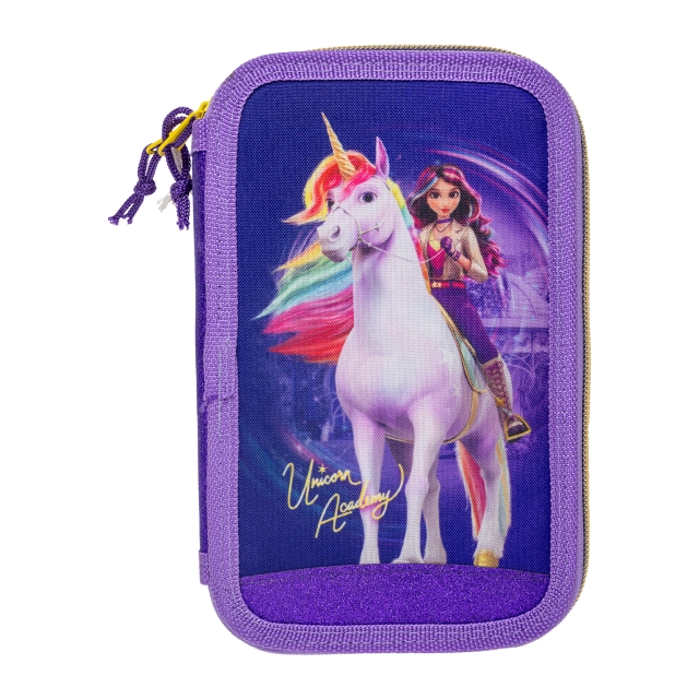 STOR Unicorn Academy - Filled double pencil case - 19.5 x 12.5 x 5 cm