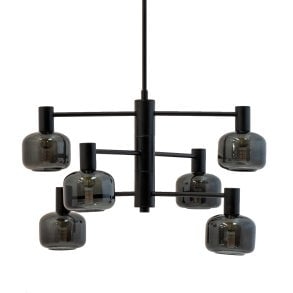 Dyberg-Larsen Arp Chandelier - Black/Smoke - 6 Domes