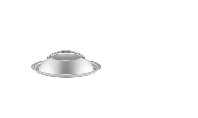 Eva Trio Dome lid - Brushed steel - 16 cm - E