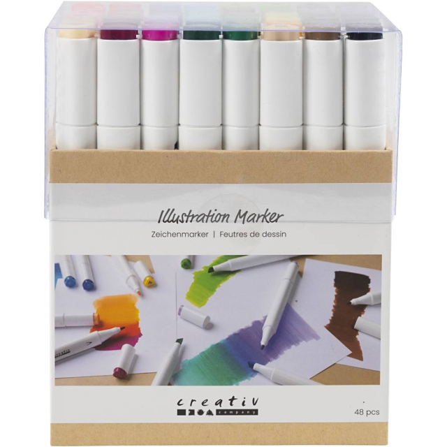 Creative Toys Creativ - Illustration Marker, line 1+8 mm, standard colours, 48pc/ 1 pack - ()