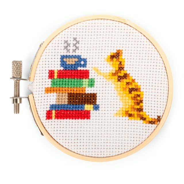 Kikkerland Cat Mini Cross Stitch Embroidery - (GG269)