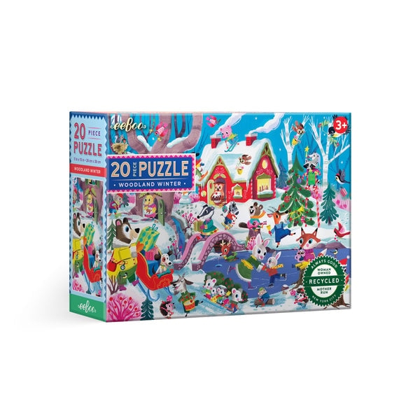 eeBoo Puzzle 20 pcs - Woodland winter - (EPZWW20)