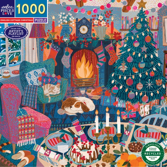 eeBoo Puzzle 1000 pcs - English Cottage Christmas (EPZTECC)