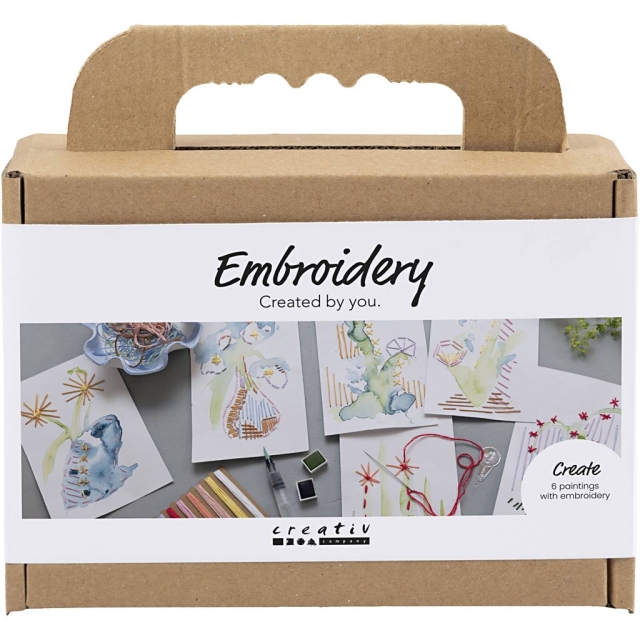 Creativ Company Mini Craft Kit Embroidery - Paintings with embroidery - assorted colours (977860)