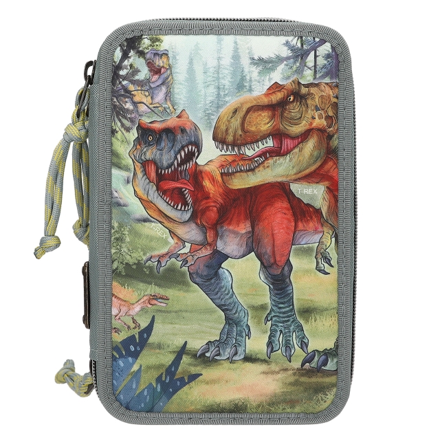 Dino World Triple Pencil Case BITE - Grey-Green