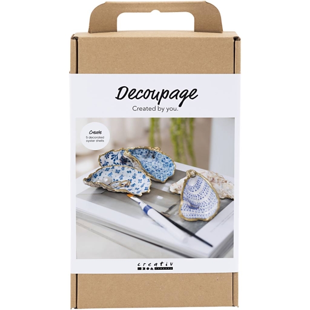 Creative Toys Creativ - Craft Kit Decoupage, Oyster shells, blue, (977787)