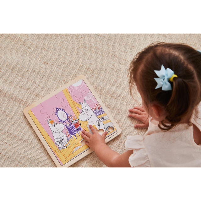 Moomin Puzzle 16 Pcs Wooden Puzzle Construction Fun