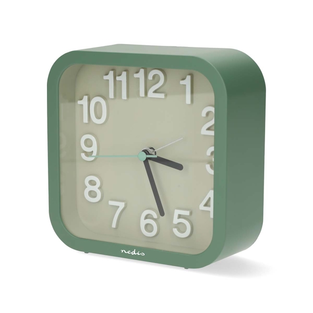 Nedis Analogue Desk Alarm Clock | Snooze function | Silent clockwork | Green