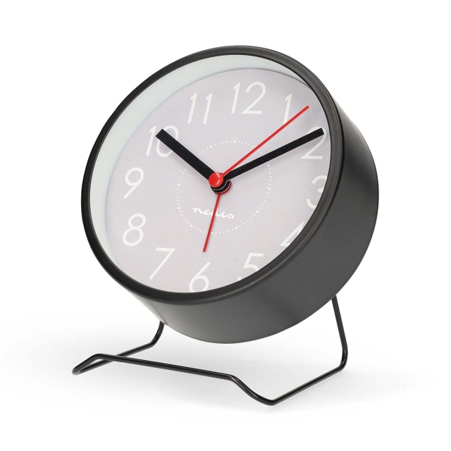 Nedis Analogue Desk Alarm Clock | Snooze function | Silent clockwork | Black