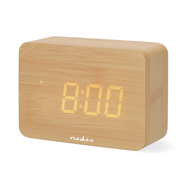 Nedis Digital Desk Alarm Clock | LED | Backlight | Snooze function | Date display | Indoor temperature | Wood