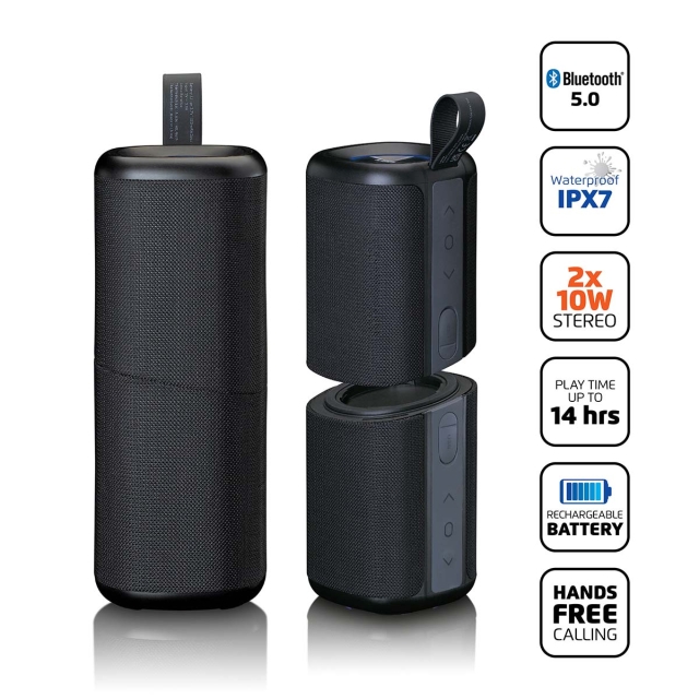 Lenco 2-i-1 2x10W TWS Bluetooth® 5.0-högtalare IPX7