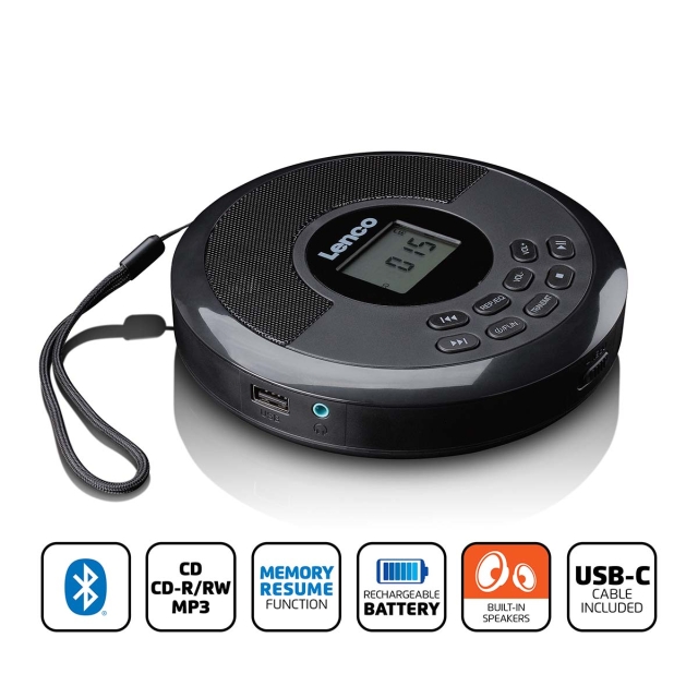 Lenco Discman with Bluetooth and built-in speakers